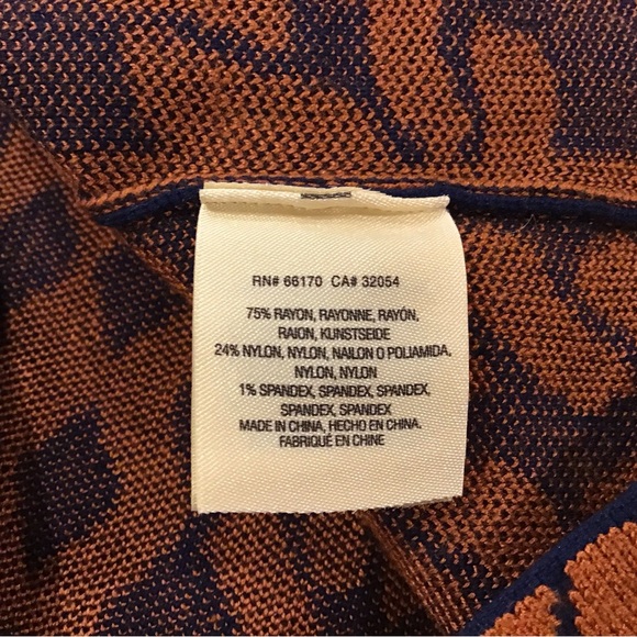 NWT Maeve Anthropologie Navy Orange Knit Pencil Skirt in Medium NEW - Picture 4 of 5